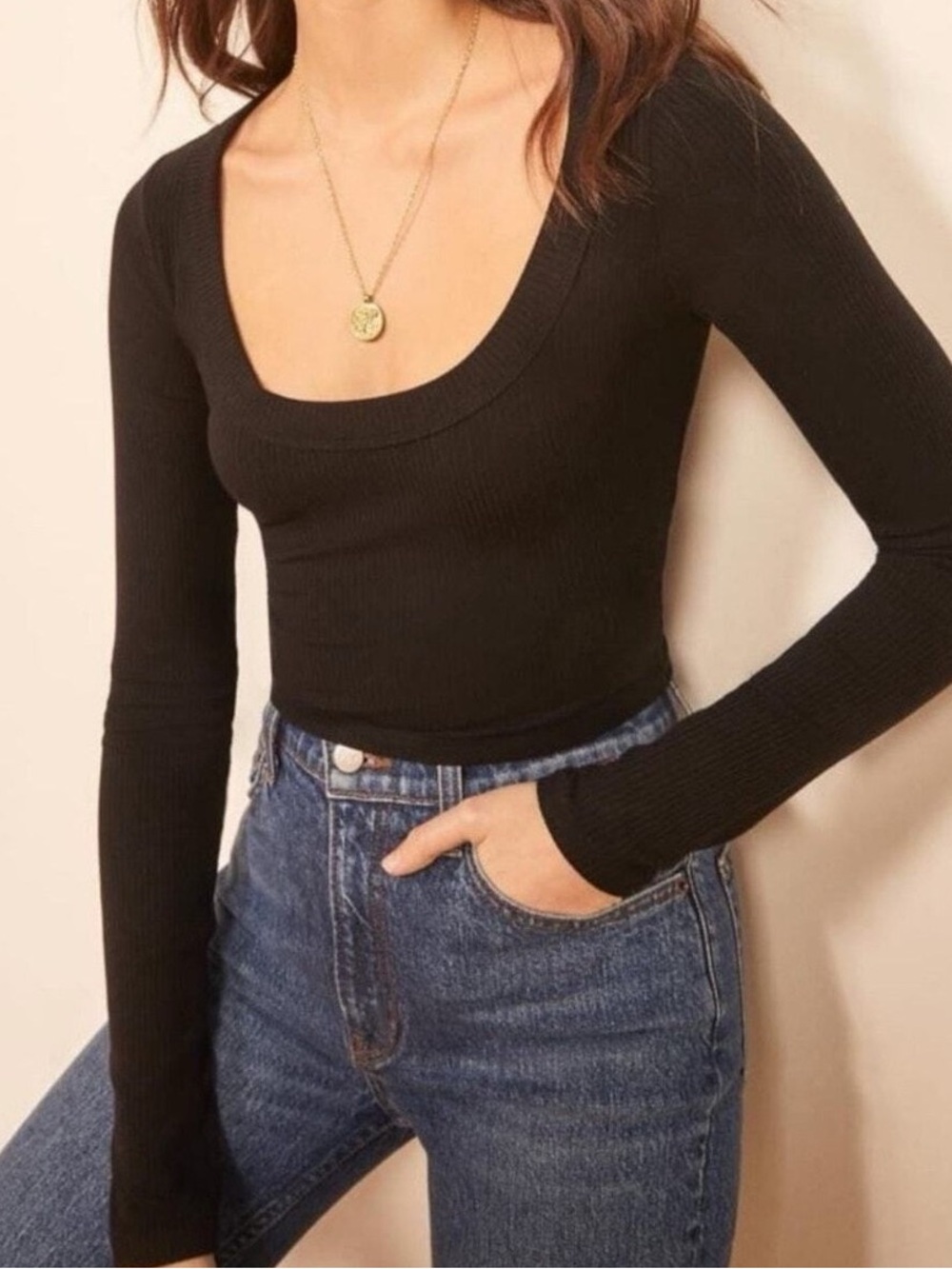 Reformation Paige Knit Top In Black